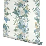 York Wallcoverings Garden Party Trellis White & Blue Wallpaper - SKU RP7314