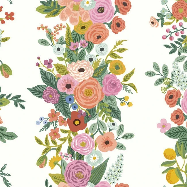 York Wallcoverings Garden Party Trellis White & Dark Pink Wallpaper - SKU RP7310