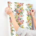 York Wallcoverings Garden Party Trellis White & Dark Pink Wallpaper - SKU RP7310