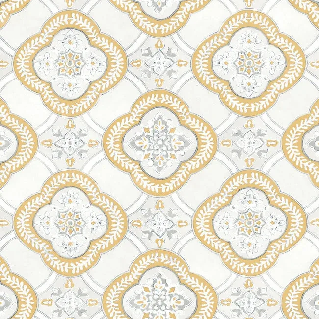 GO8215 | Garden Trellis Ochre Wallpaper