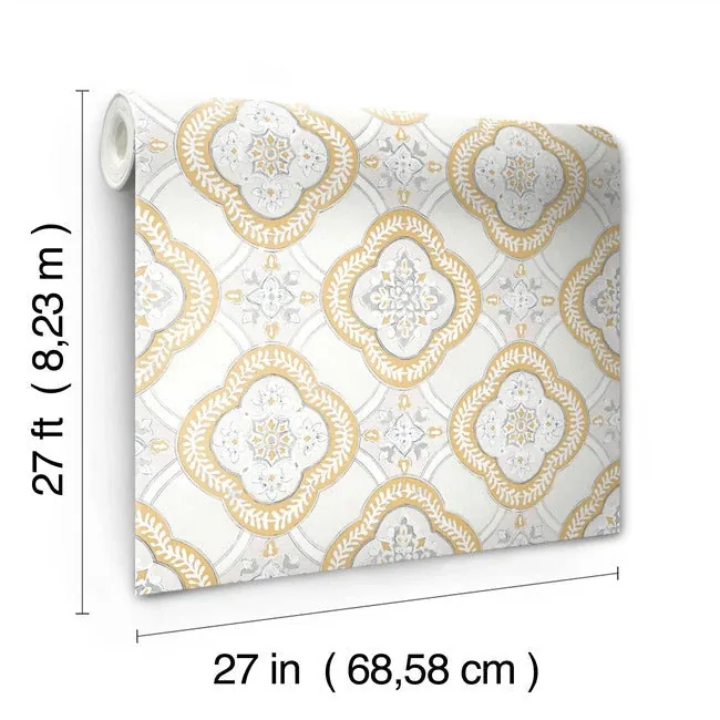 York Wallcoverings Garden Trellis Ochre Wallpaper | Wallpaper Twins York Wallcoverings Garden Trellis Ochre Wallpaper - SKU GO8215