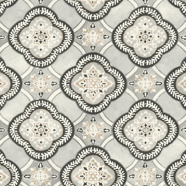 GO8213 | Garden Trellis Onyx Wallpaper