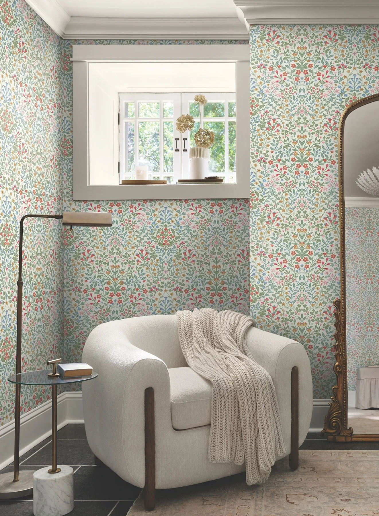 York Wallcoverings Garden White & Multicolor Terrace Wallpaper | Wallpaper Twins York Wallcoverings Garden White & Multicolor Terrace Wallpaper - SKU MF4726