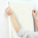 York Wallcoverings Gatsby Damask Beige Wallpaper - SKU DM4993