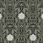 York Wallcoverings Gatsby Damask Black Wallpaper - SKU DM4995