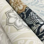 York Wallcoverings Gatsby Damask Blue Wallpaper - SKU DM4991
