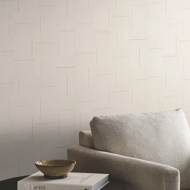 York Wallcoverings Geo Block Weave Linen Wallpaper - SKU SI24900