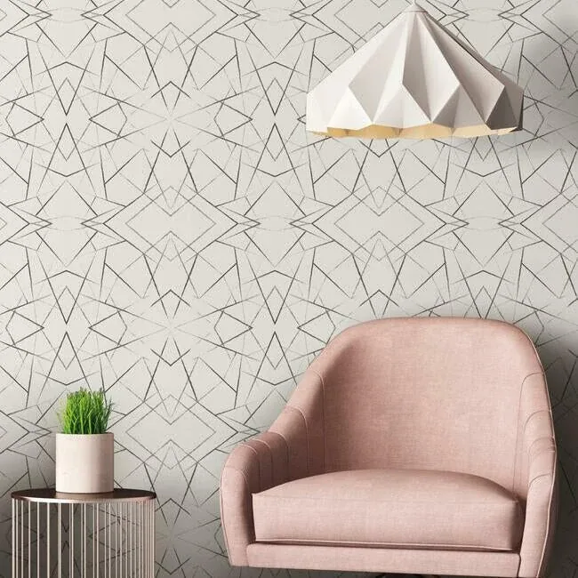 York Wallcoverings Geo Diamond Black Wallpaper - SKU UC3847