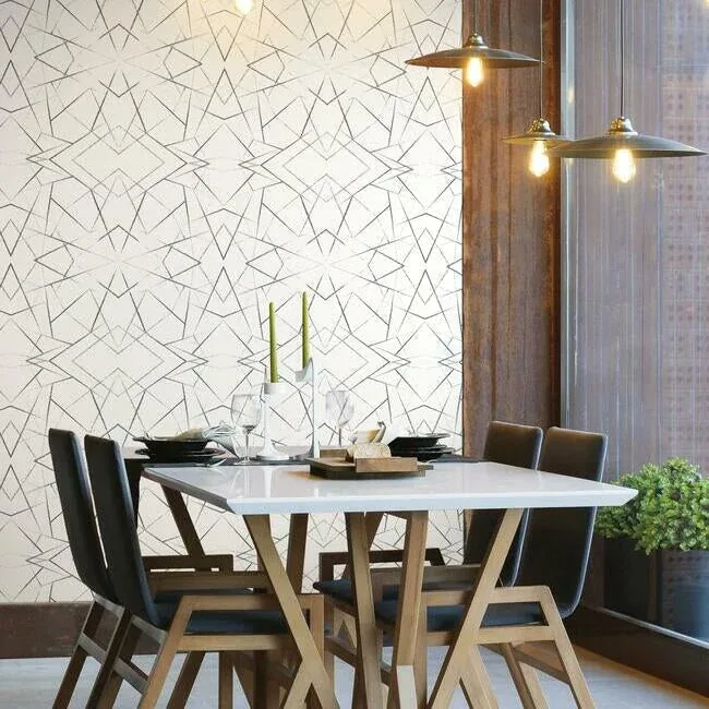 York Wallcoverings Geo Diamond Black Wallpaper - SKU UC3847