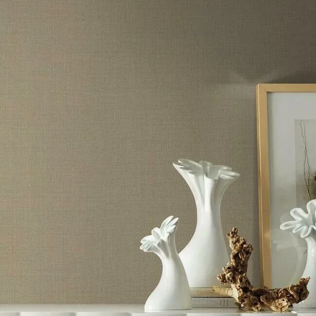 York Wallcoverings Gesso Weave Brown Wallpaper - SKU 5983