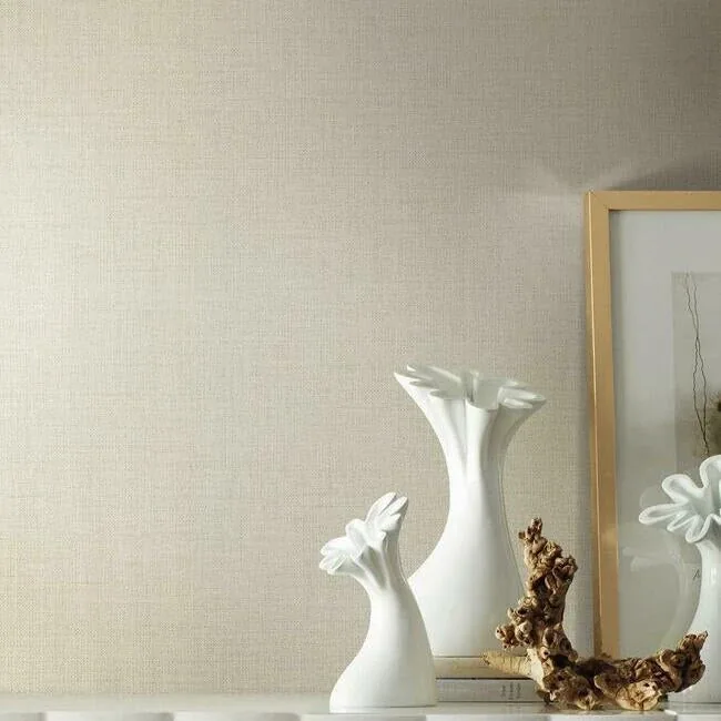 York Wallcoverings Gesso Weave Ivory Wallpaper - SKU 5980