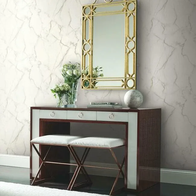 York Wallcoverings Gilded Marble Grey & Gold Wallpaper - SKU MM1757