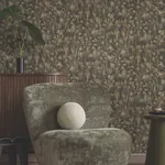 York Wallcoverings Gilded Plume Black Wallpaper - SKU FM1004