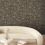 York Wallcoverings Gilded Plume Black Wallpaper - SKU FM1004