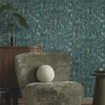 York Wallcoverings Gilded Plume Teal Wallpaper - SKU FM1001