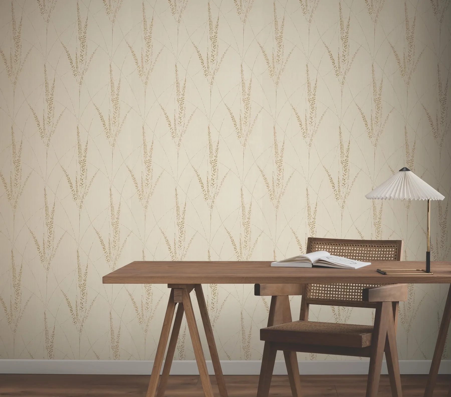 York Wallcoverings Graceful Willow Pale Straw Wallpaper - SKU GN2642