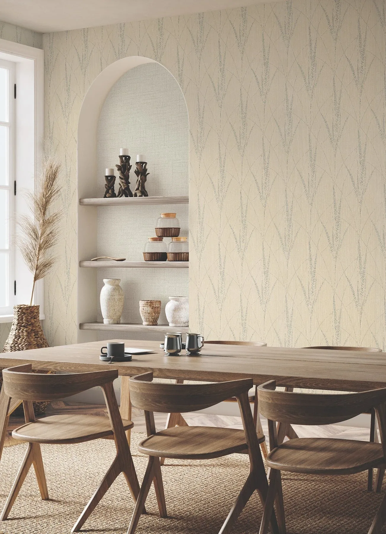 York Wallcoverings Graceful Willow Putty Wallpaper - SKU GN2641
