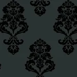 York Wallcoverings Graphic Damask Black Wallpaper | Wallpaper Twins York Wallcoverings Graphic Damask Black Wallpaper - SKU BL0397