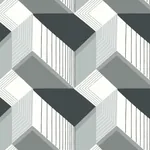 York Wallcoverings Graphic Geo Black & White Wallpaper - SKU BW3882