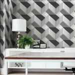 York Wallcoverings Graphic Geo Black & White Wallpaper - SKU BW3882