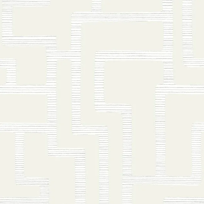 York Wallcoverings Graphic Polyomino Pearl Wallpaper - SKU BW3832