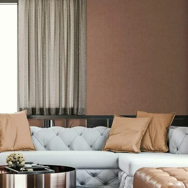 York Wallcoverings Gunny Sack Texture Rust Wallpaper - SKU 5979