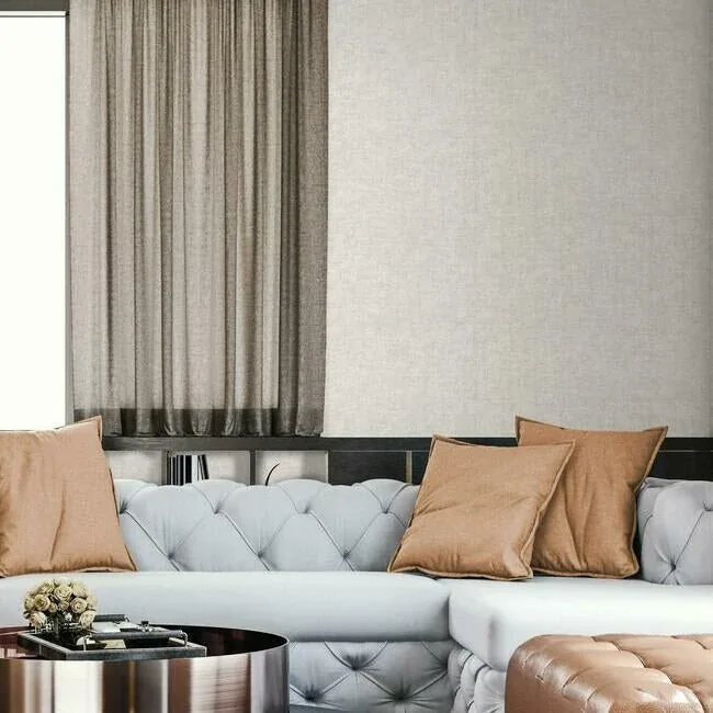 York Wallcoverings Gunny Sack Texture White Wallpaper - SKU 5551