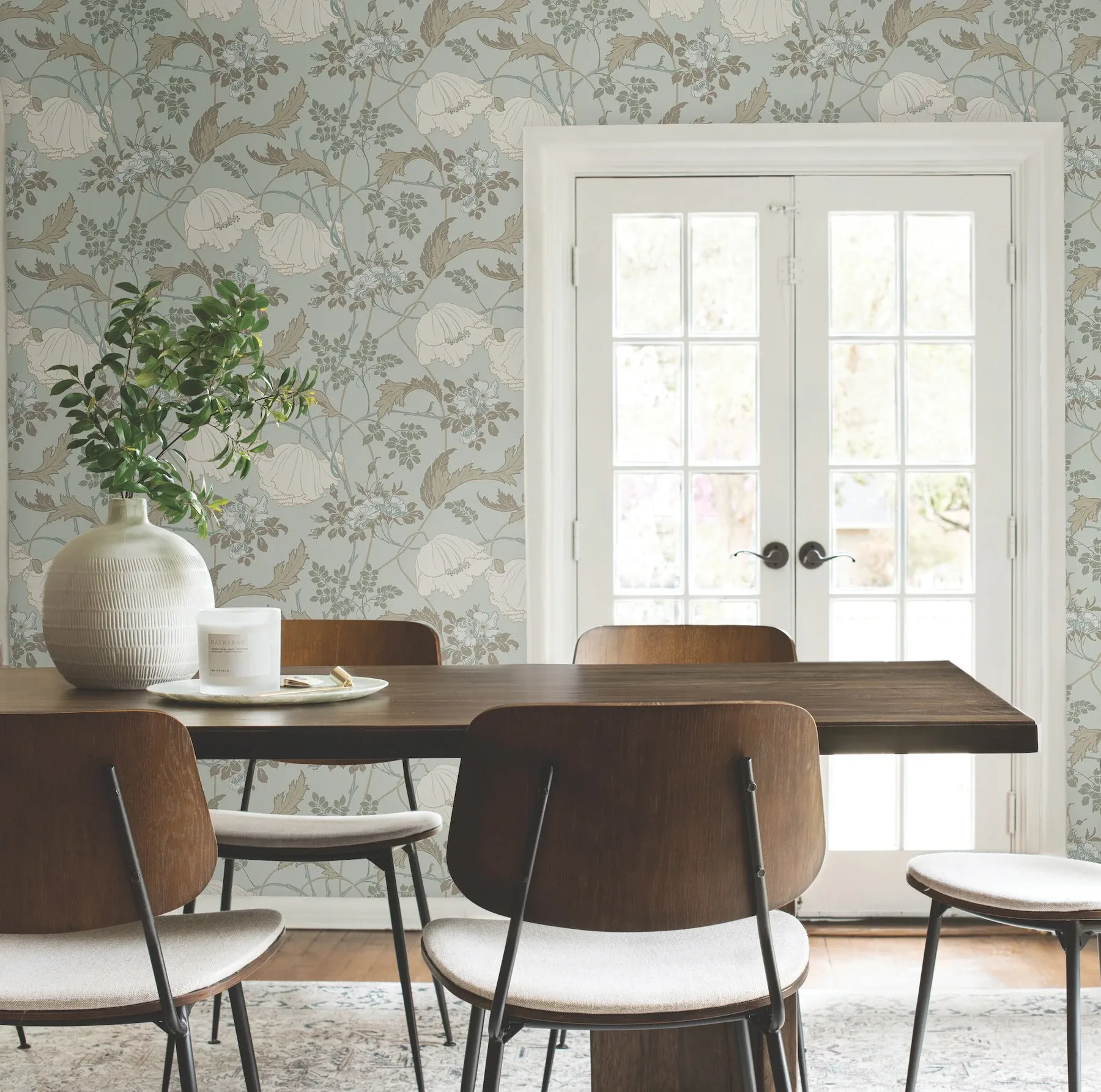 York Wallcoverings Gwendolyn Blue & Suede Wallpaper - SKU MF4755