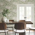 York Wallcoverings Gwendolyn Ecru & Green Wallpaper - SKU MF4751