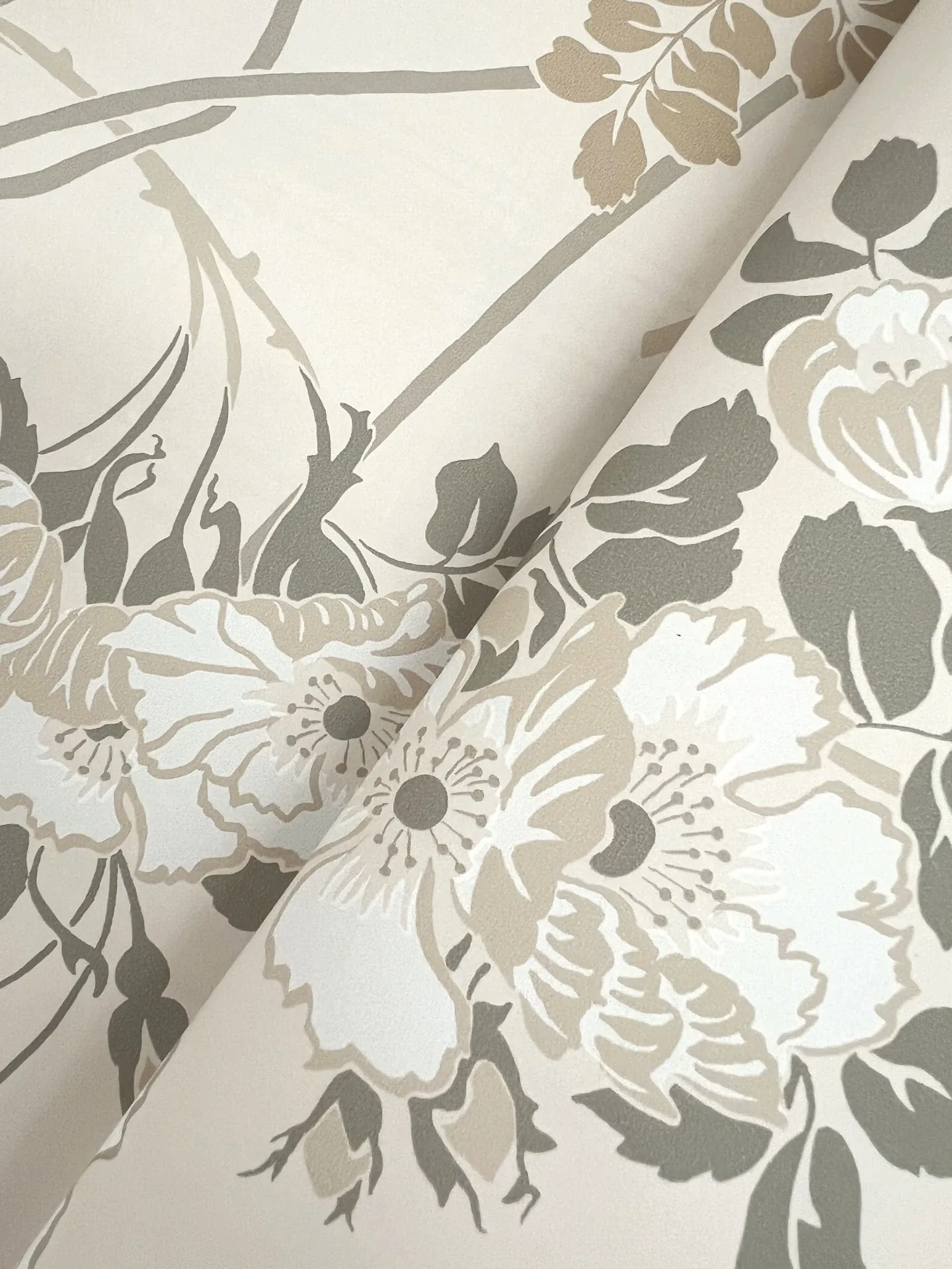 York Wallcoverings Gwendolyn Ivory & Grey Wallpaper - SKU MF4753