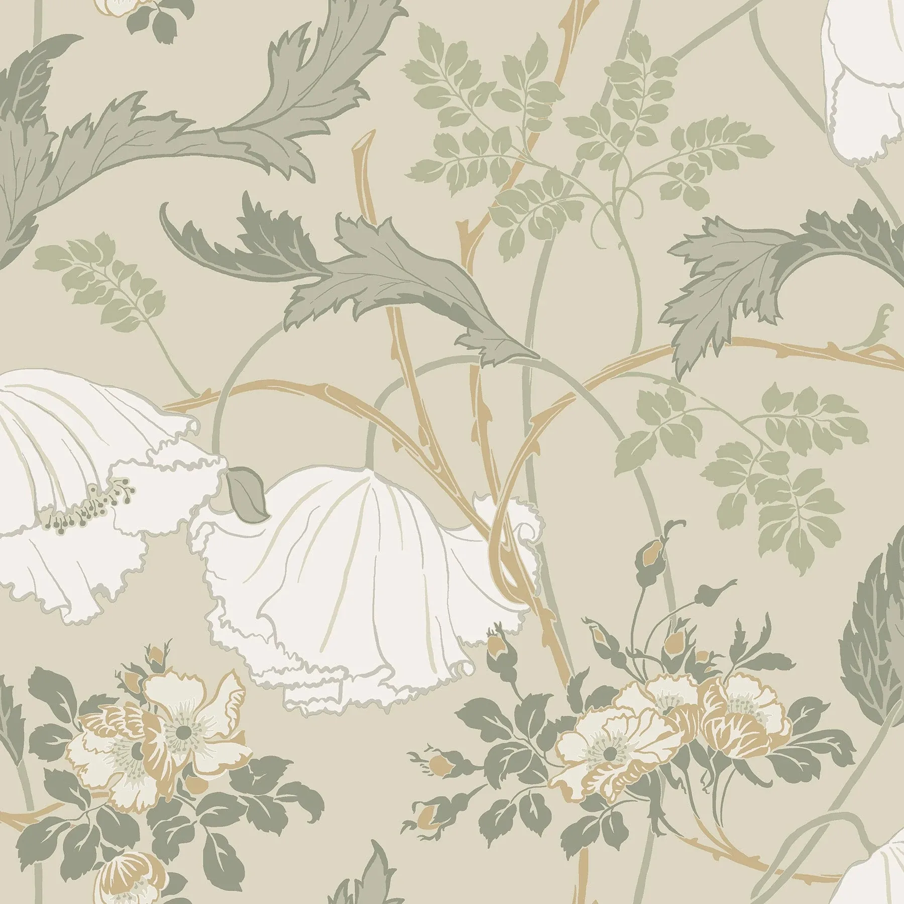 MF4754 | Gwendolyn Linen & Sage Wallpaper