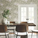 York Wallcoverings Gwendolyn Linen & Sage Wallpaper - SKU MF4754