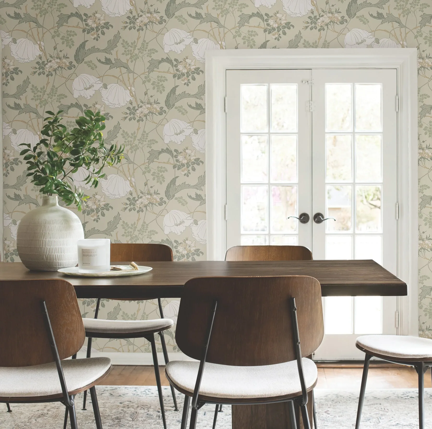 York Wallcoverings Gwendolyn Linen & Sage Wallpaper - SKU MF4754