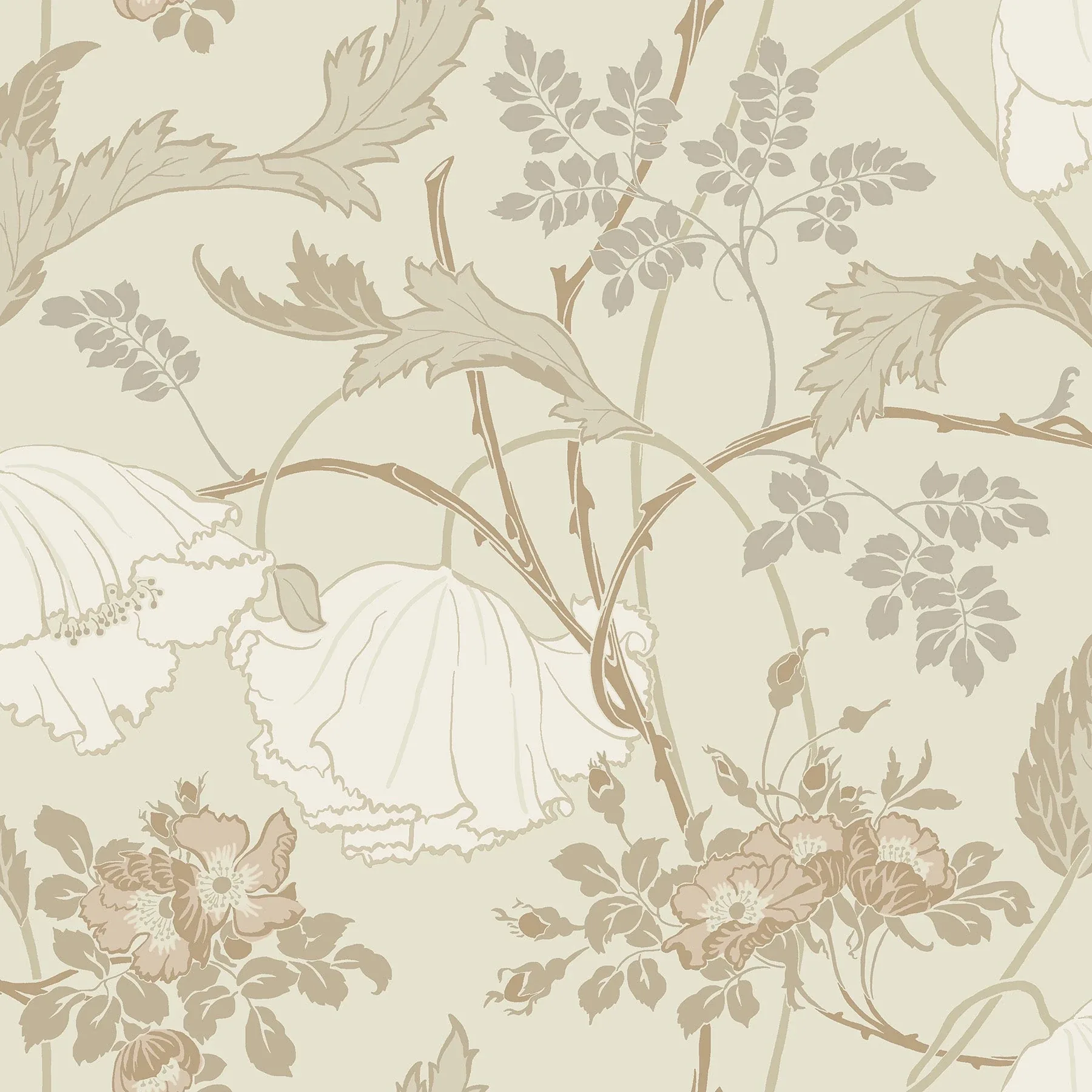 York Wallcoverings Gwendolyn Neutral & Coral Wallpaper - SKU MF4752