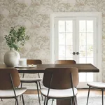 York Wallcoverings Gwendolyn Neutral & Coral Wallpaper - SKU MF4752