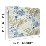 York Wallcoverings Handpainted Songbird Green & Blue Peel & Stick Wallpaper - SKU PSW1518RL