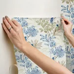 York Wallcoverings Handpainted Songbird Green & Blue Peel & Stick Wallpaper - SKU PSW1518RL