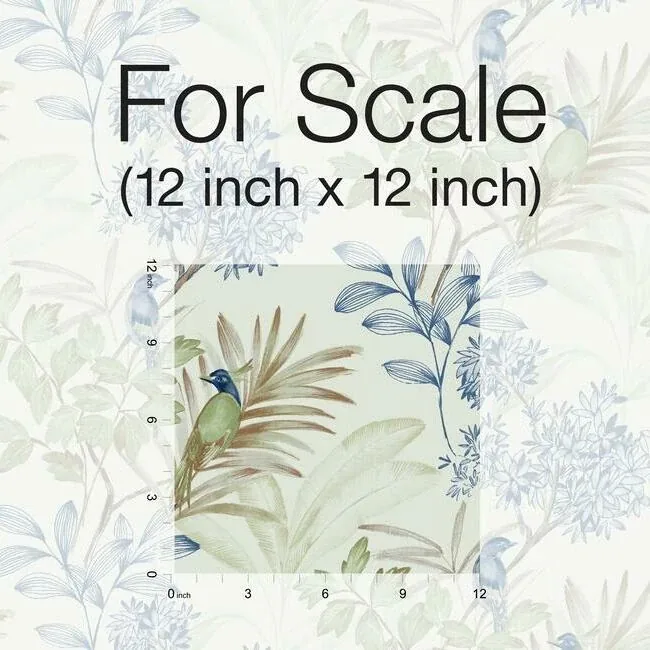 York Wallcoverings Handpainted Songbird Green & Blue Wallpaper - SKU TL1928