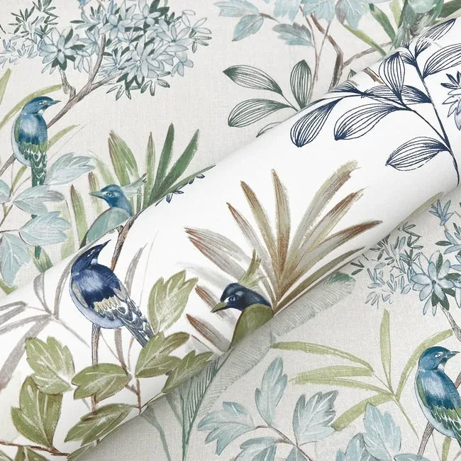 York Wallcoverings Handpainted Songbird Turquiose Peel & Stick Wallpaper - SKU PSW1517RL