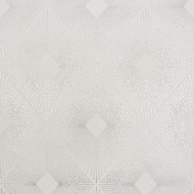 York Wallcoverings Harlowe White & Silver Wallpaper - SKU NW3591