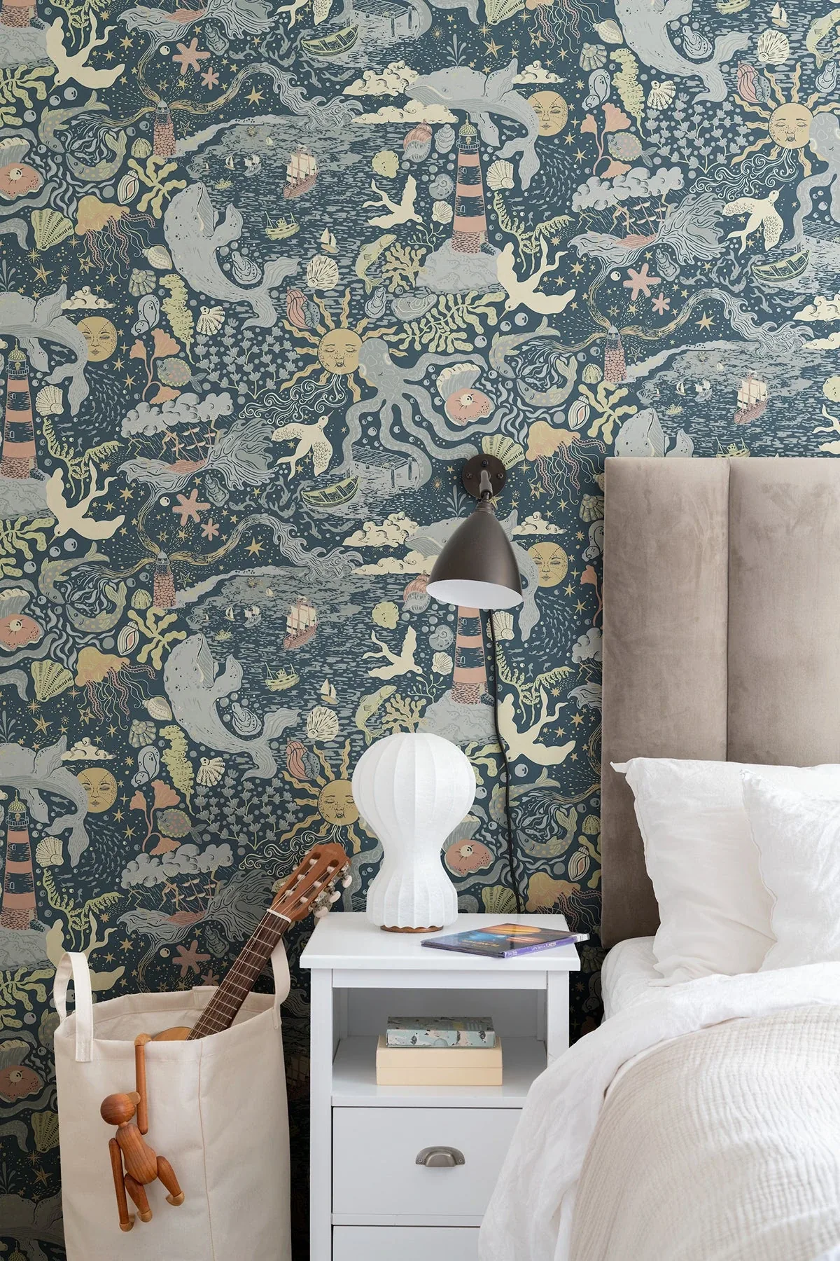 York Wallcoverings Havet Dark Blue Wallpaper - SKU MB29018