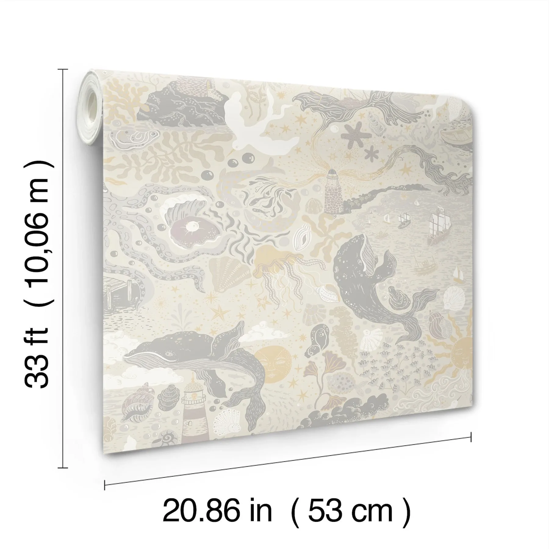 York Wallcoverings Havet Grey Wallpaper - SKU MB29016