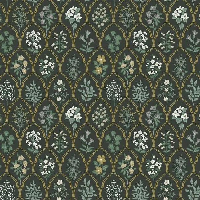 RI5133 | Hawthorne Black & Cream Wallpaper