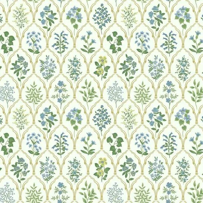 RI5132 | Hawthorne Blue & Green Wallpaper