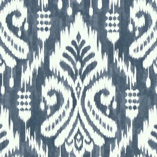 York Wallcoverings Hawthorne Ikat Blue Peel & Stick Wallpaper - SKU PSW1143RL