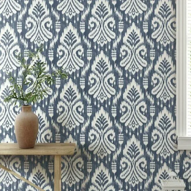 York Wallcoverings Hawthorne Ikat Blue Peel & Stick Wallpaper - SKU PSW1143RL