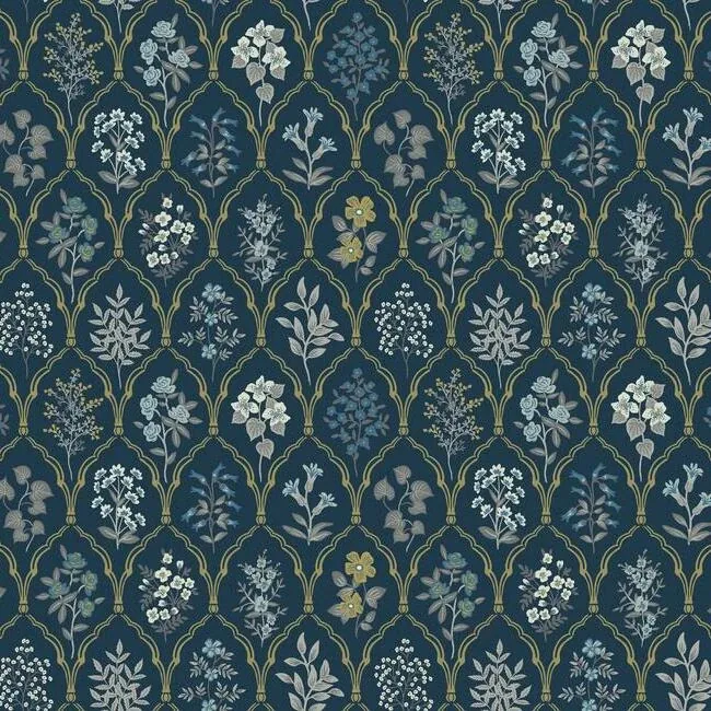 RI5131 | Hawthorne Navy & Gold Wallpaper