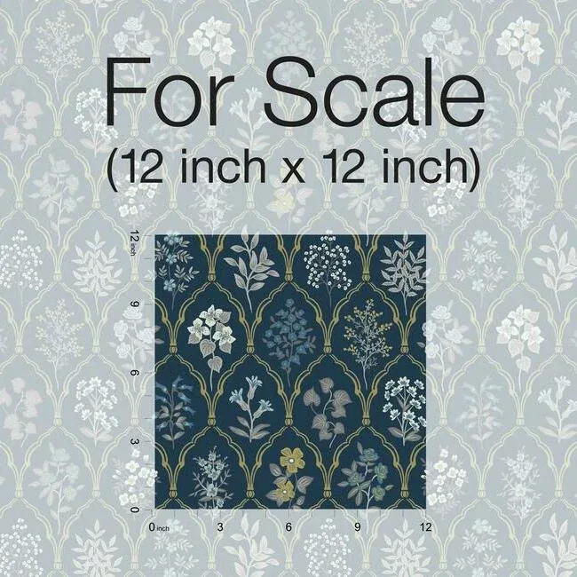York Wallcoverings Hawthorne Navy & Gold Wallpaper - SKU RI5131