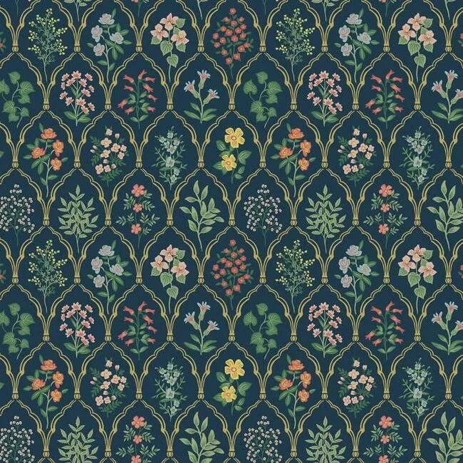 York Wallcoverings Hawthorne Navy Wallpaper - SKU RI5129