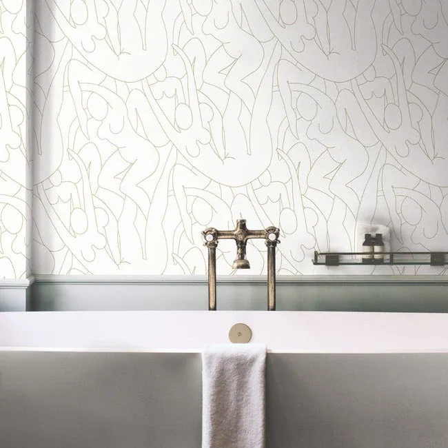 York Wallcoverings Head over Heels Gold Metallic Peel & Stick Wallpaper - SKU PSW1257RL